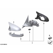 BMW Outside Mirror W-Out Glass Heated Right (Shadow Line M) - Genuine BMW 51168059418