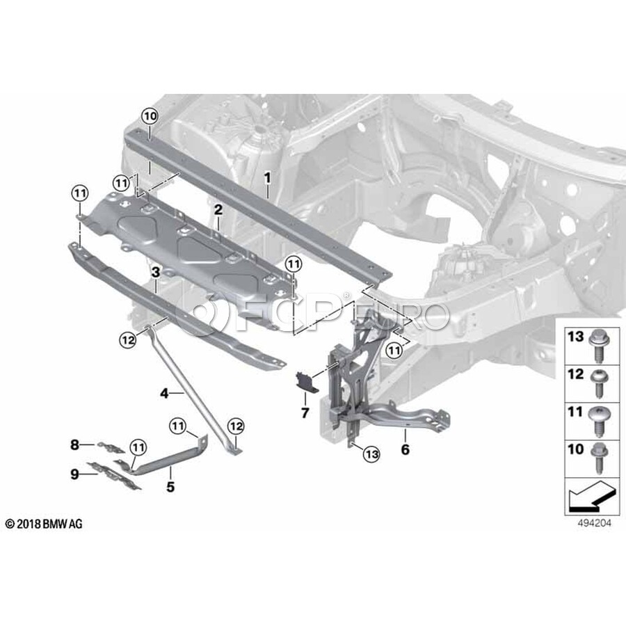 BMW Radiator Support Side Panel - Genuine BMW 51647421709 | FCP Euro