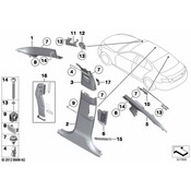 BMW Cover B-Column Upper Right (Alcantara) - Genuine BMW 51438060012