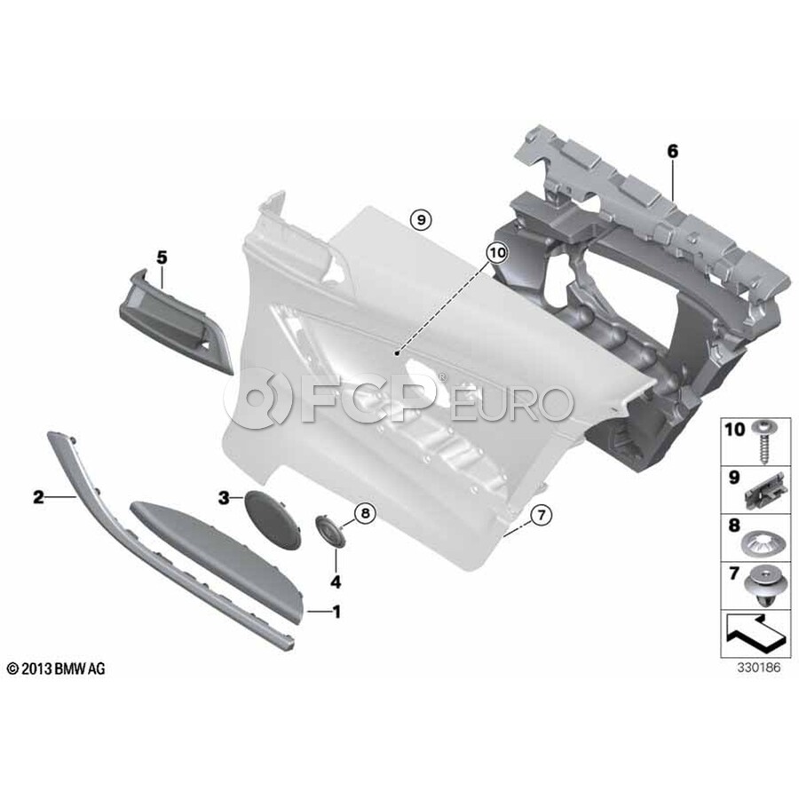 BMW Accent Strip Rear Left (Sw-Chrom) - Genuine BMW 51438063607 | FCP Euro