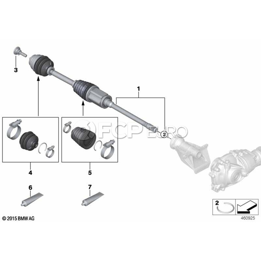 BMW CV Axle Assembly - Genuine BMW 31608682366 | FCP Euro