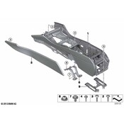 BMW Trim Panel Centre Console Right (Black) - Genuine BMW 51169208296