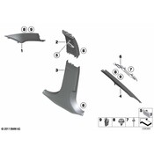 BMW Cover Column A Right (Oyster) - Genuine BMW 51437288214