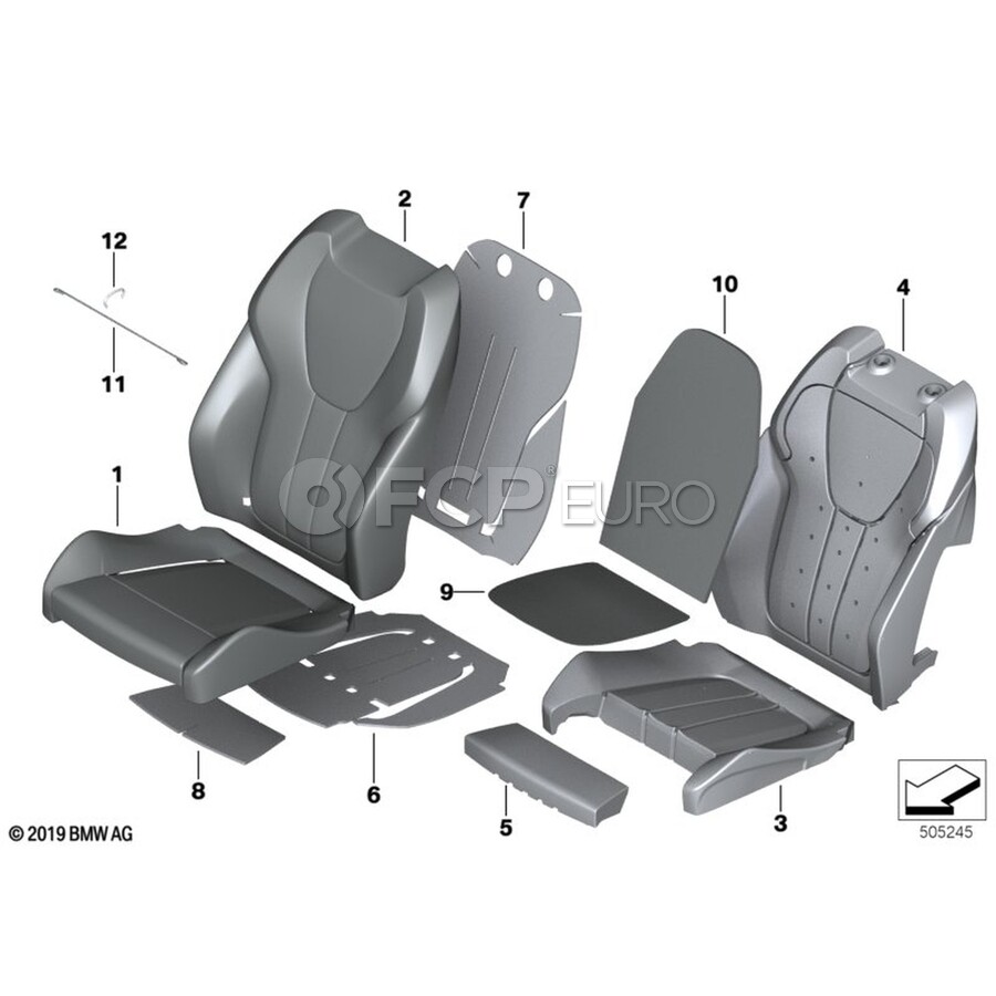 BMW Seat Cushion Pad - Genuine BMW 52109474469 | FCP Euro