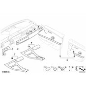 BMW Cover Dashboard Nutwood Right (Nussbaum Hell) - Genuine BMW 51459171173