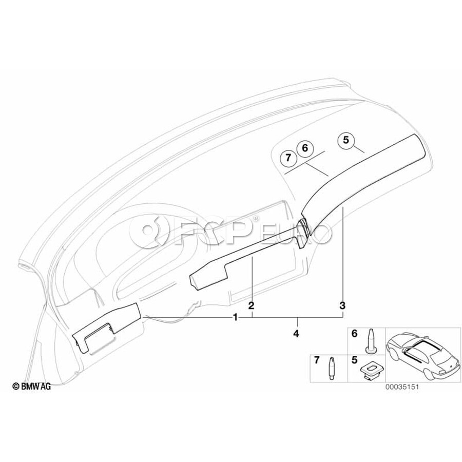 BMW Decorative Strip Alum. I-Panel Left (Alu Shadow) - Genuine BMW ...