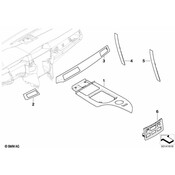 BMW Wood Panel Instrument Panel Right (Pianolack Sw) - Genuine BMW 51457970248
