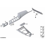 BMW Cover Centre Console Front (Alu Carbon) - Genuine BMW 51168049222