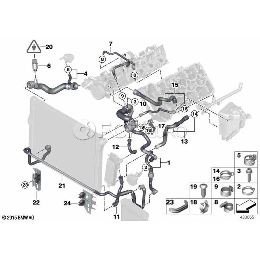 BMW Radiator Coolant Hose - Genuine BMW 17127582894 | FCP Euro