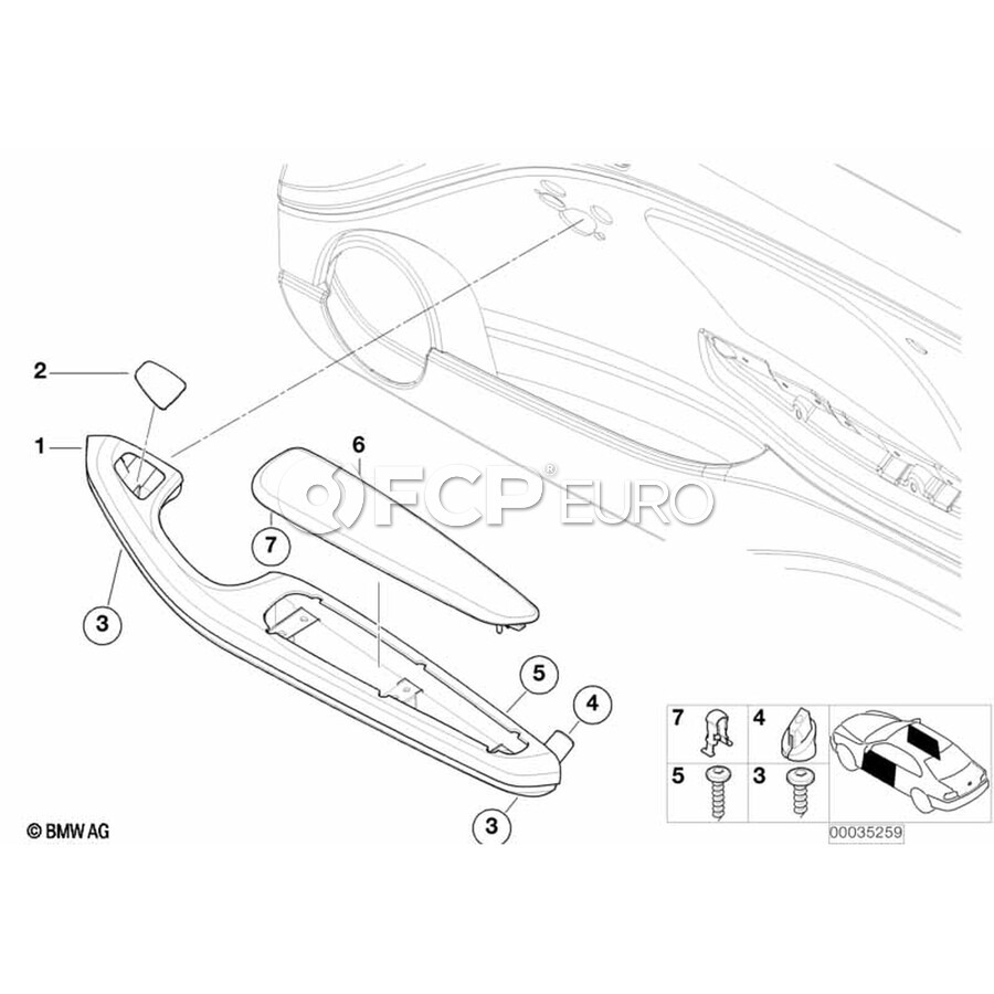 BMW Armrest Titan Front Left (Black) - Genuine BMW 51417904355 | FCP Euro