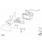 BMW Outside Mirror Cover Cap Primed Right - Genuine BMW 51163450444