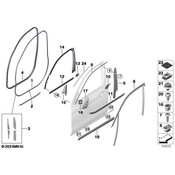 BMW Door Mirror Seal - Genuine BMW 51337409742