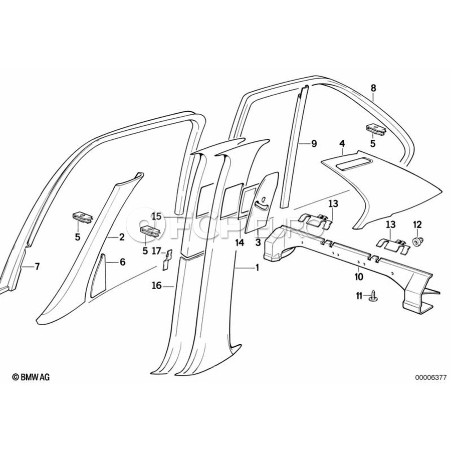 BMW Covering Column-Center Lower Left (Pergament) - Genuine BMW ...