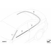 BMW Strip Column A Right (Gloss Black) - Genuine BMW 51767190876
