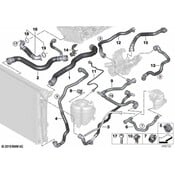 BMW Radiator Coolant Hose - Genuine BMW 17125A44477