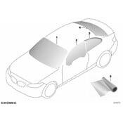 BMW Side Window Rear Left (Gloss Black) - Genuine BMW 51377294345