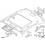 BMW Front Headlining Cover (BasaltGrey) - Genuine BMW 51447136644