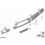 BMW Cover Dashboard Right Pianolack (Alpina) - Genuine BMW 51457980097