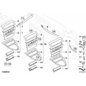 BMW Decorative Strip Trim Panel Rear Right (Birke Grey) - Genuine BMW 51437115484