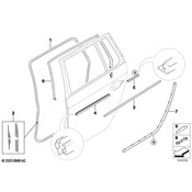 BMW Inner Weatherstrip Rear Left Door - Genuine BMW 51227034307