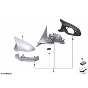 BMW Outside Mirror W-Out Glass Heated Right (Shadow Line M) - Genuine BMW 51168059414