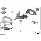 BMW Door Mirror Housing - Genuine BMW 51169449379