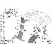 BMW Trim C-Pillar Top Right (Everest Grey) - Genuine BMW 51439167348