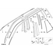 BMW Moulding Column B Rear Left - Genuine BMW 51348159873