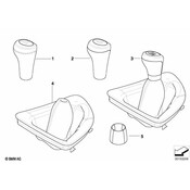 BMW Shift Knob Leather With Cover (Black-M) - Genuine BMW 25118037304