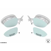 BMW Mirror Glass Heated Plane Left - Genuine BMW 51167251687