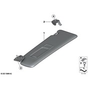 BMW Sun Visor With Label Right (Black) - Genuine BMW 51167425434