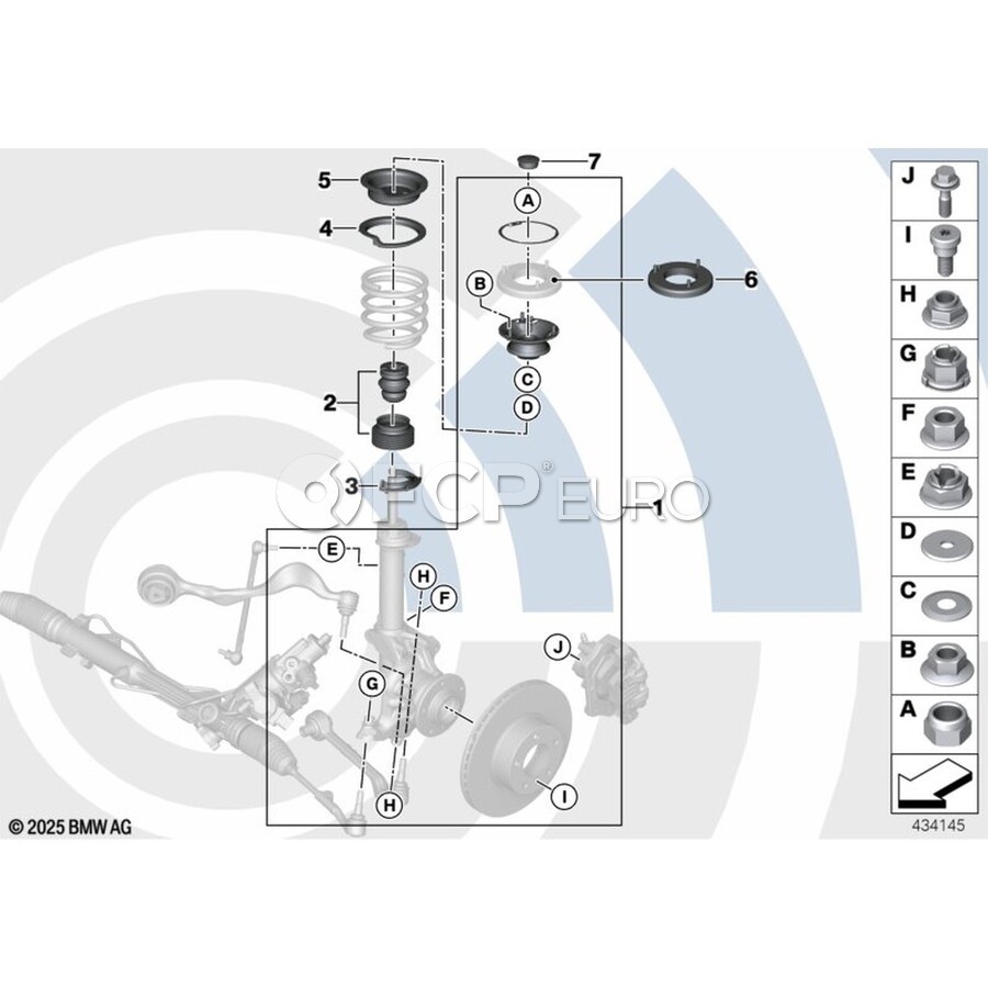 BMW Suspension Strut Repair Kit - Genuine BMW 31352405884 | FCP Euro