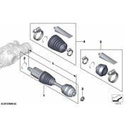 BMW Output Shaft Left (L=669mm) - Genuine BMW 31607622883