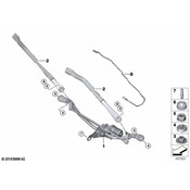 BMW Windshield Wiper Linkage With Motor - Genuine BMW 61617427901