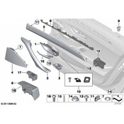 BMW Trim Door Wood Ash Rear Right (Braun) - Genuine BMW 51427225530