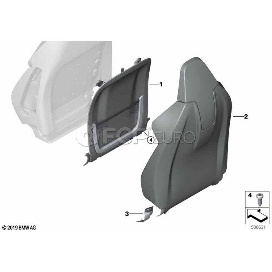 BMW Seat Back Panel - Genuine BMW 52107469695 | FCP Euro