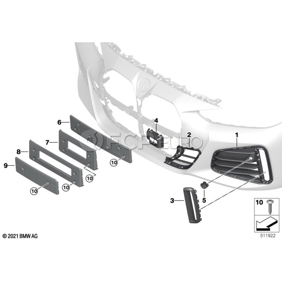 BMW Grille - Genuine BMW 51118081681 | FCP Euro
