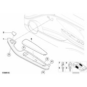 BMW Armrest Titanium Ii Front Right (Black) - Genuine BMW 51417049682