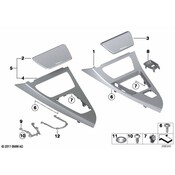 BMW Trim Cupholder Aluminium Prec.-Ground - Genuine BMW 51169197207