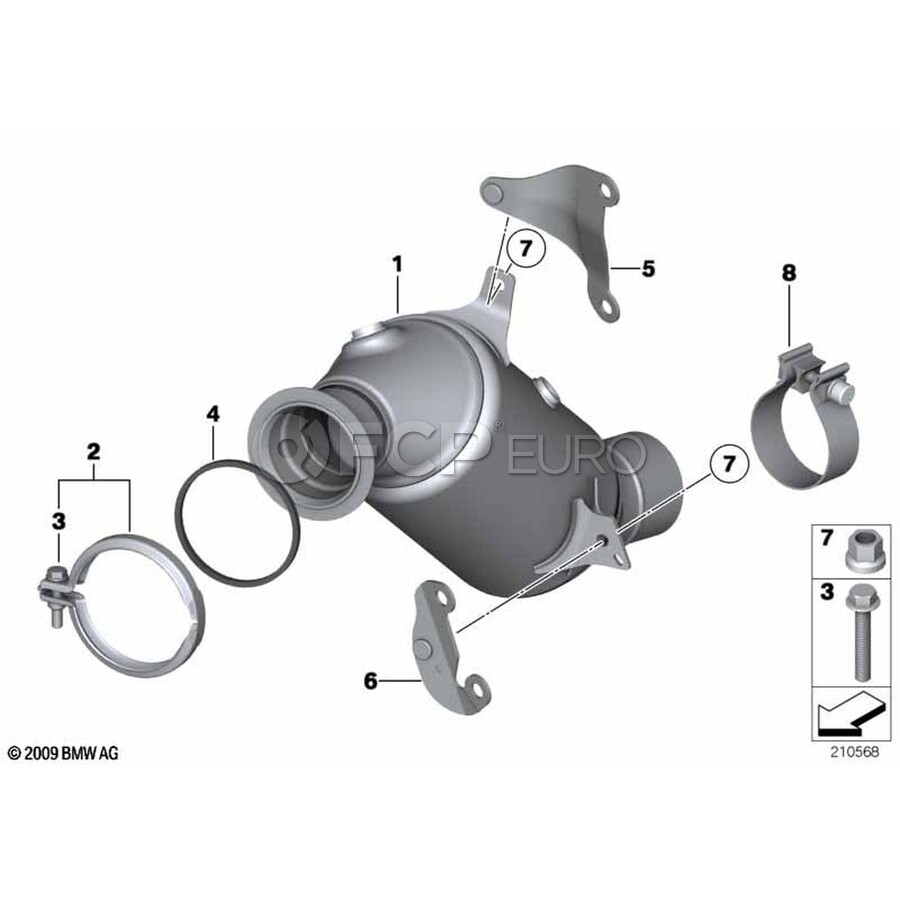 BMW Catalytic Converter - Genuine BMW 18327643427 | FCP Euro