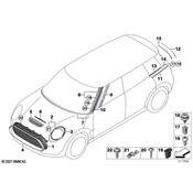 Mini Body A-Pillar Trim Panel Cap - Genuine Mini 51137420060