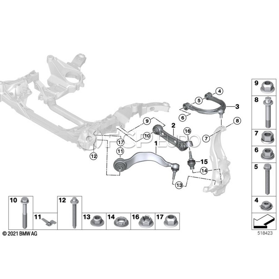 BMW Suspension Control Arm - Genuine BMW 31107857013 | FCP Euro