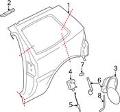 VW Fuel Filler Door Release Cable - Genuine VW 1J0959789