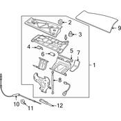 Volkswagen Convertible Top Stowage Compartment Lid - Genuine VW 1Q0868851D82V