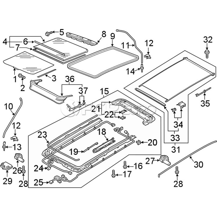 Volkswagen Sunroof Cover - Genuine VW 3G9877307DSZ5 | FCP Euro