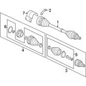 VW CV Axle Assembly  - Genuine VW 5C0407272AT