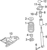 Volkswagen Coil Spring Insulator - Genuine VW 5QM512297A