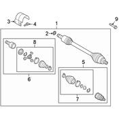 VW CV Joint Kit - Genuine VW 5QM498103H