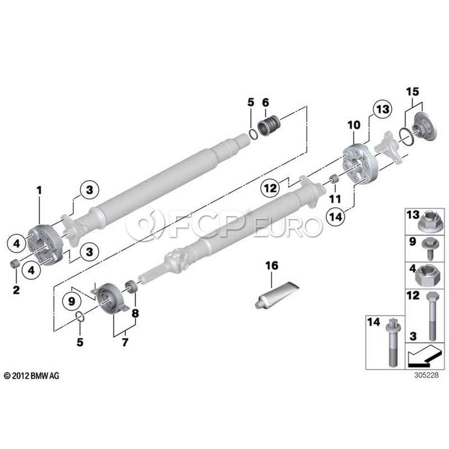 BMW Universal Joint (Lk=110mm) - Genuine BMW 26117514207 | FCP Euro