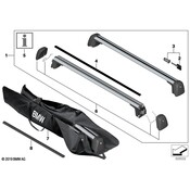 BMW Roof Rack Base Bars - Genuine BMW 82712457814